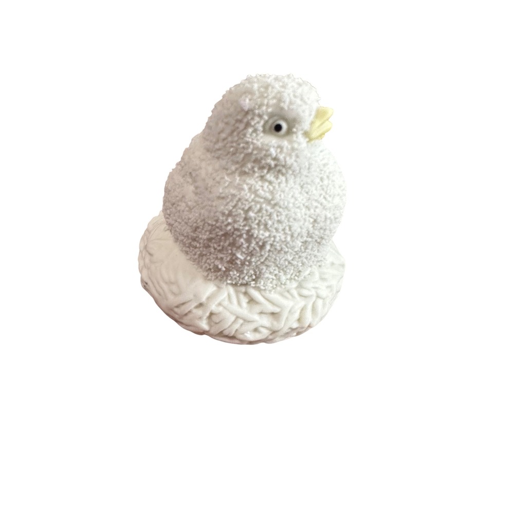Dept 56 Easter Chick in Nest Figurine 1994 White‎ Textured Bird Ceramic Decor
